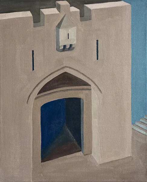 „Brána" — Olej na plátně od Karin Krutsche, 55 × 45 cm