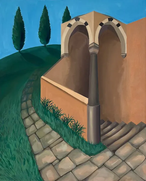 „Zahrady" — Olej na plátně od Karin Krutsche, 110 × 90 cm