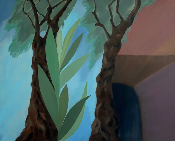 „Hrob" — Olej na plátně od Karin Krutsche, 100 × 80 cm