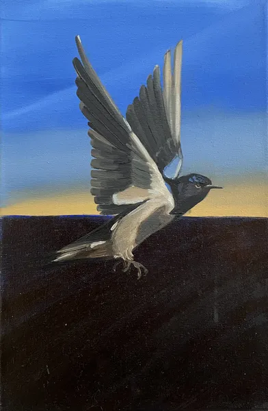 „Zrno" — Olej na plátně od Karin Krutsche, 2024, 30 × 20 cm