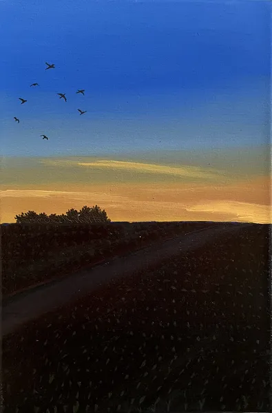 „Zrno" — Olej na plátně od Karin Krutsche, 2024, 30 × 20 cm