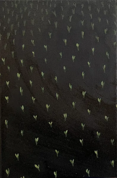 „Zrno" — Olej na plátně od Karin Krutsche, 2024, 30 × 20 cm