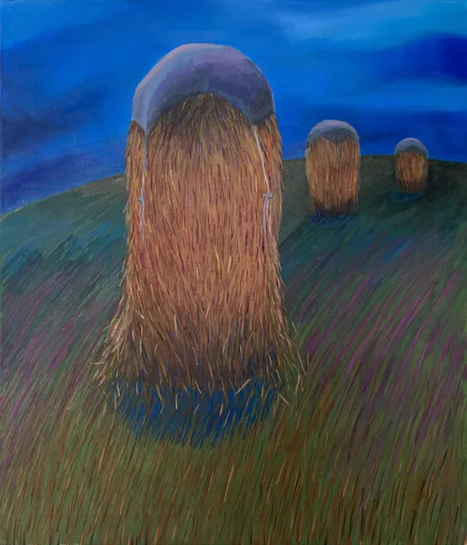 „Orstve" — Olej na plátně od Karin Krutsche, 2024, 70 × 60 cm