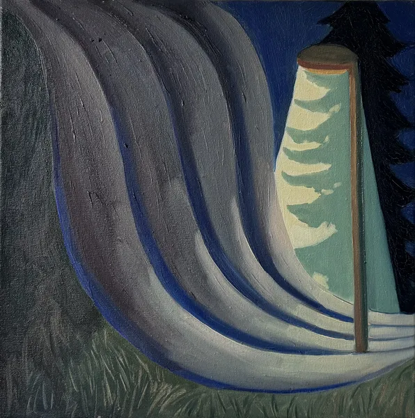 „Lampa 3" — Olej na plátně od Karin Krutsche, 2024, 40 × 40 cm