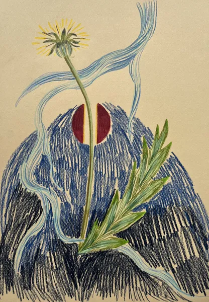 „Jan 8:12, I." — Pastelka na papíře od Karin Krutsche, 2024, 21 × 29 cm