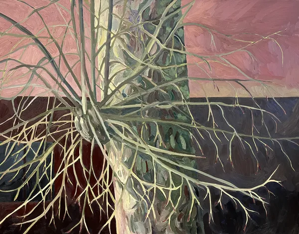 „Lípa" — Olej na plátně od Karin Krutsche, 2023, 135 × 105 cm