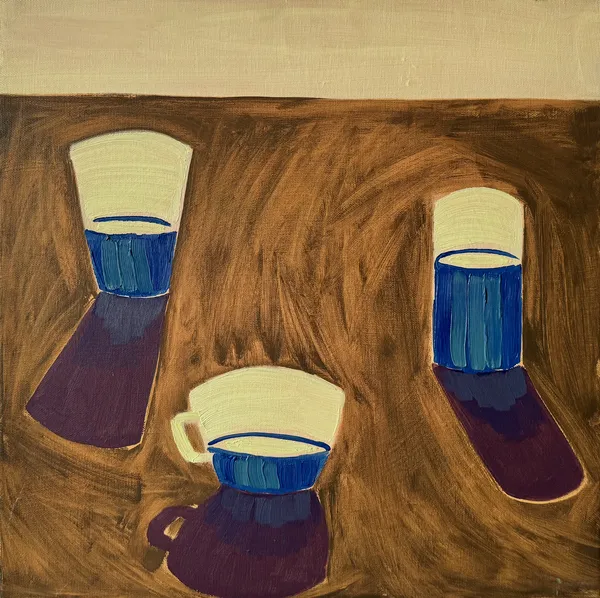 „Barevná kompozice" — Olej na plátně od Karin Krutsche, 2022, 40 × 40 cm