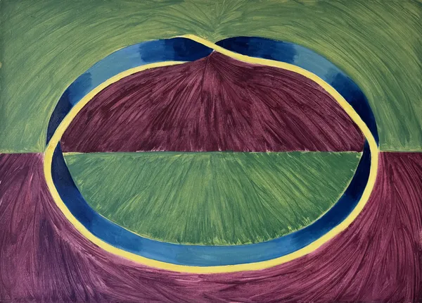 „Malý prsten" — Olej na plátně od Karin Krutsche, 2022, 50 × 70 cm