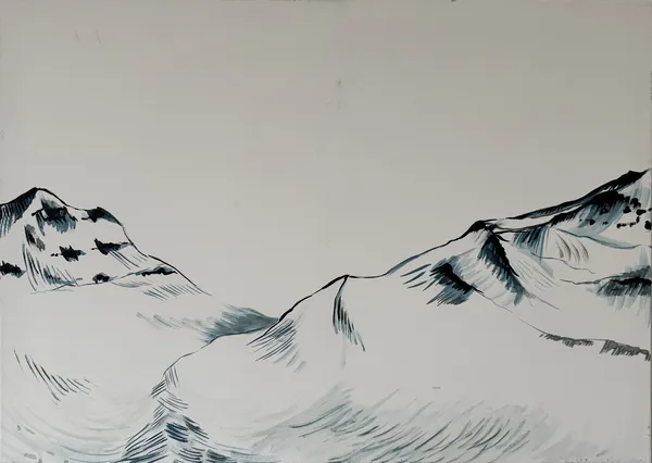 „Island 4." — Olej na plátně od Karin Krutsche, 2022, 70 × 50 cm