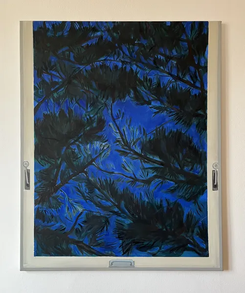 „Borovice" — Olej na plátně od Karin Krutsche, 2022, 105 × 85 cm