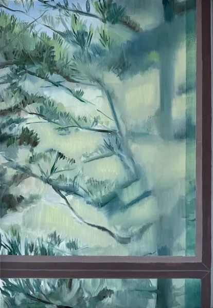 „Okno" — Olej na plátně od Karin Krutsche, 2021, 45 × 65 cm