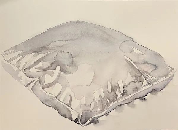 „Polštář" — Akvarel na papíře od Karin Krutsche, 2021, 30 × 22 cm